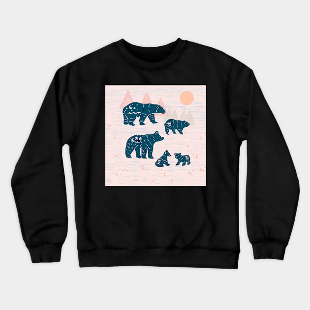 Bear family Crewneck Sweatshirt by Papergrape